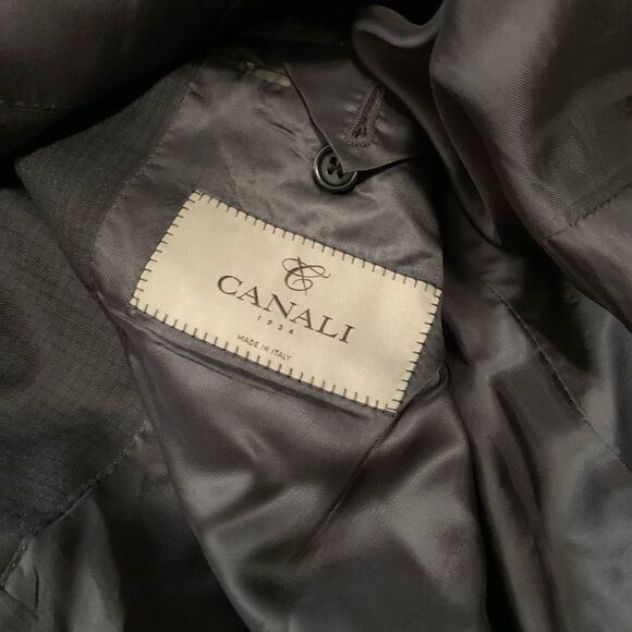 Canali 1934 Checkered Black 2 Button Wool Blazer Sport Jacket Size 42R - Picture 6 of 9